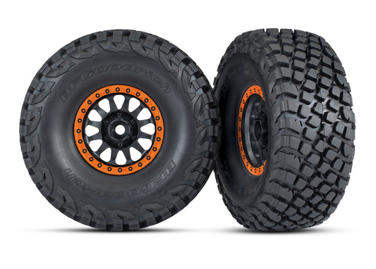 Traxxas 8474-ORNG Black & Orange Desert Racer Wheels w/ BFG Tires (2)