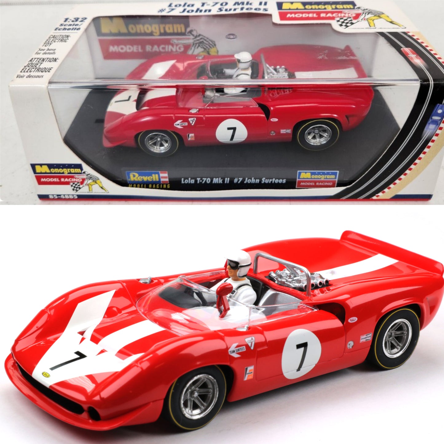 Revell Monogram Lola T70 John Surtees 1966 Can Am 1/32 Slot Car 85-4885