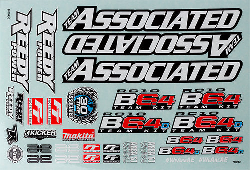 Team Associated ASC91993 RC10B6.4 Decal Sheet