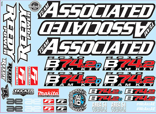 Team Associated ASC92356 RC10B74.2 Decal Sheet