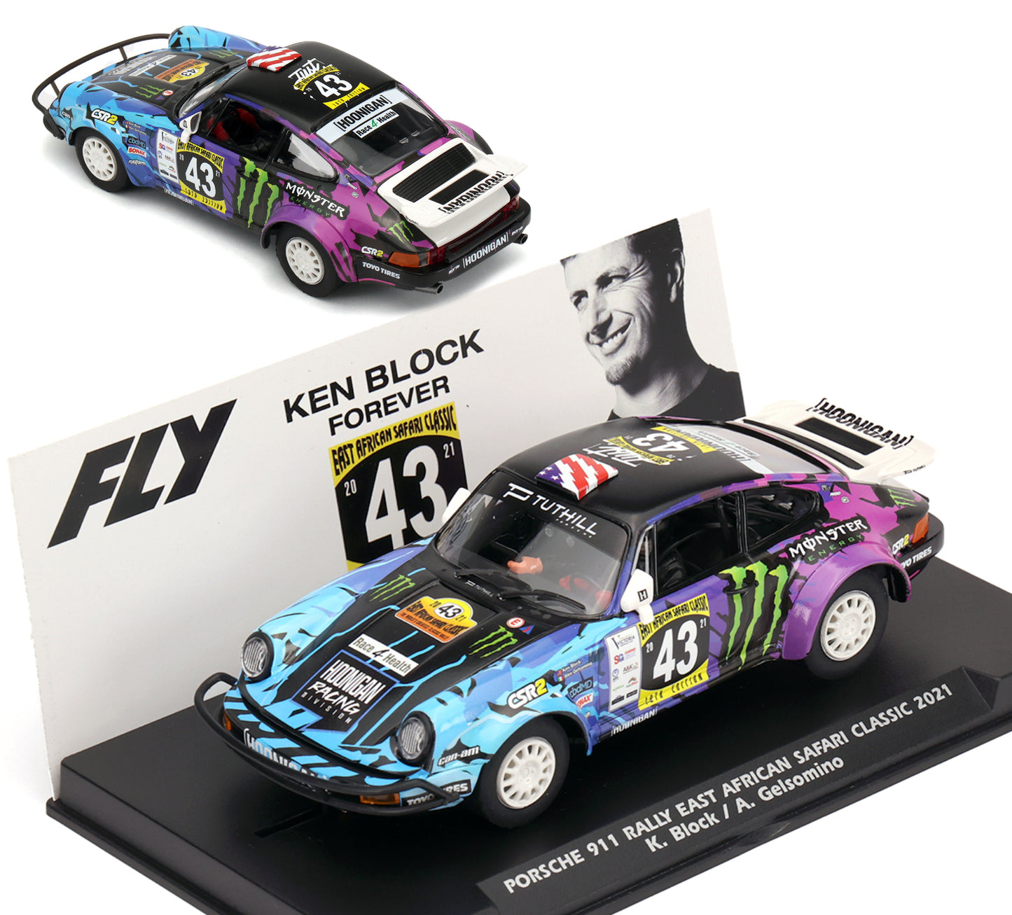 FLY Porsche 911 East African Safari Rally 2021 Ken Block 1/32 Slot Car A2054