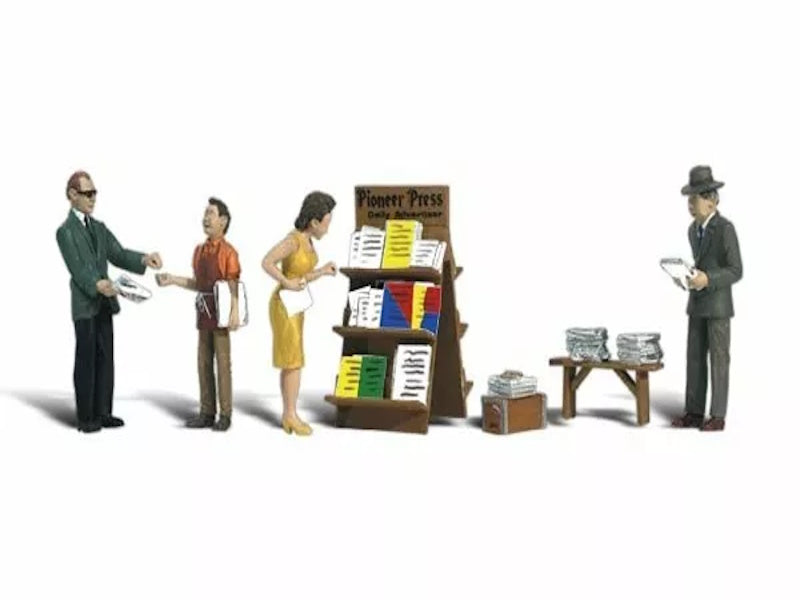 Woodland Scenics A2740 O Train Figures Newsstand