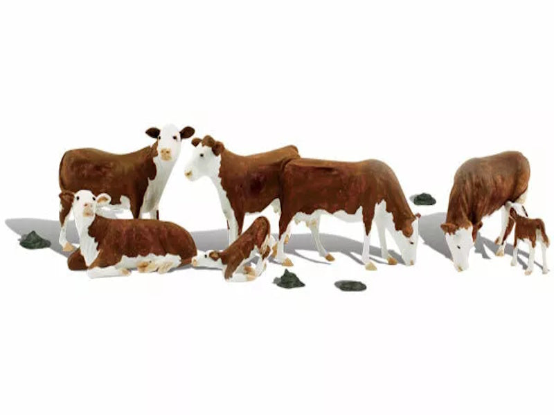 Woodland Scenics A2767 O Train Figures Hereford Cows