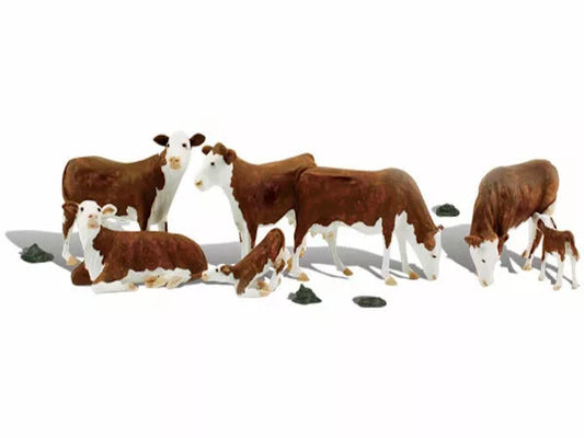 Woodland Scenics A2767 O Train Figures Hereford Cows