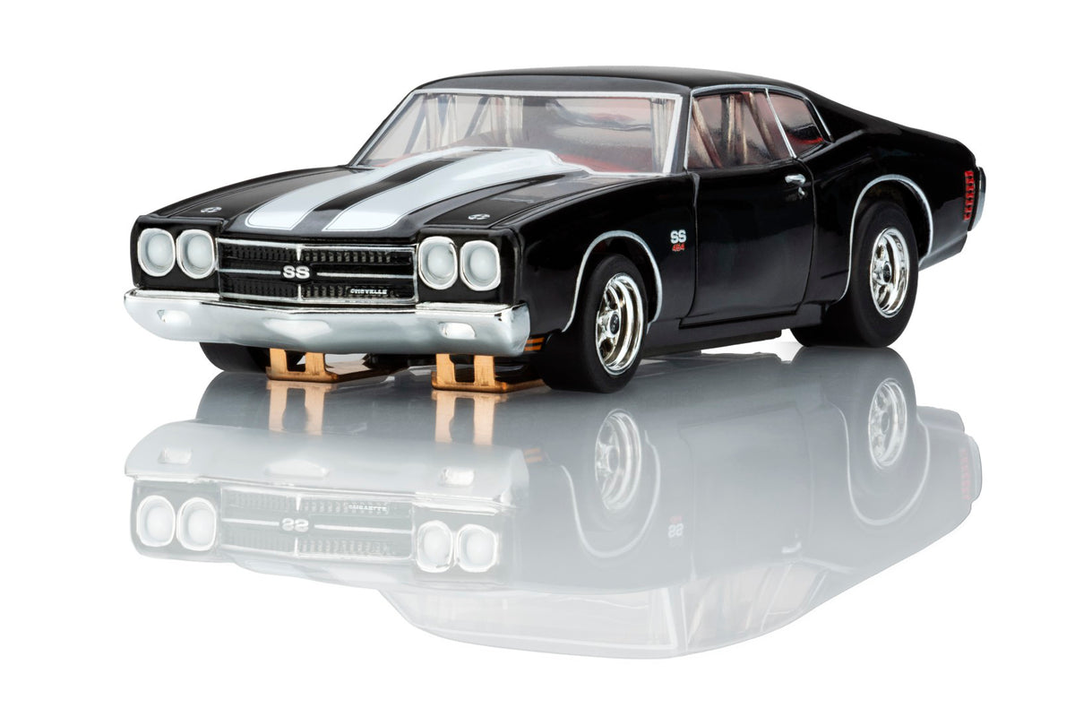 AFX 22118 1970 Chevrolet Chevelle LS6 SS 454 Black HO Slot Car Mega G+