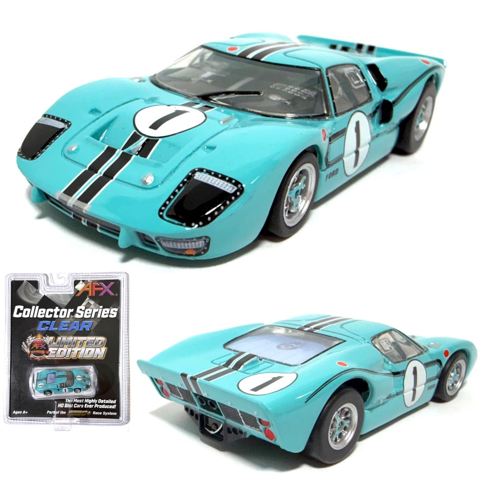 AFX Ford GT40 Mark II #1 Turquoise HO Slot Car for Auto World Exclusive 22131.