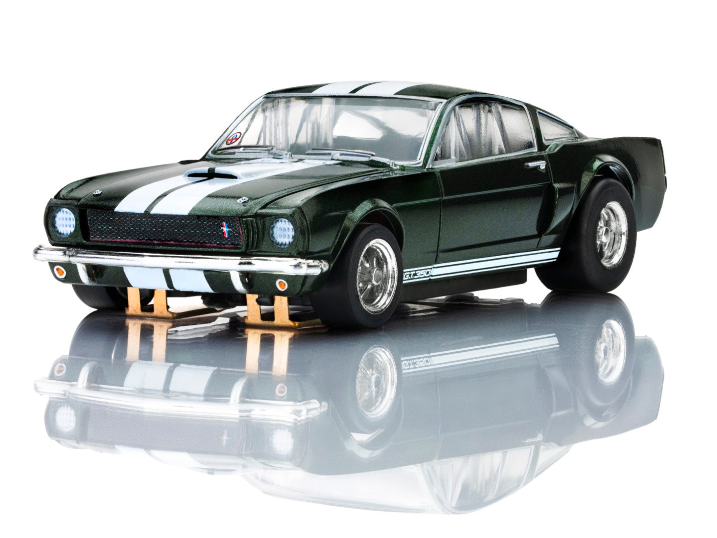 AFX 22150 1966 Shelby Mustang GT350R Ivy Green Mega G+ HO Slot Car