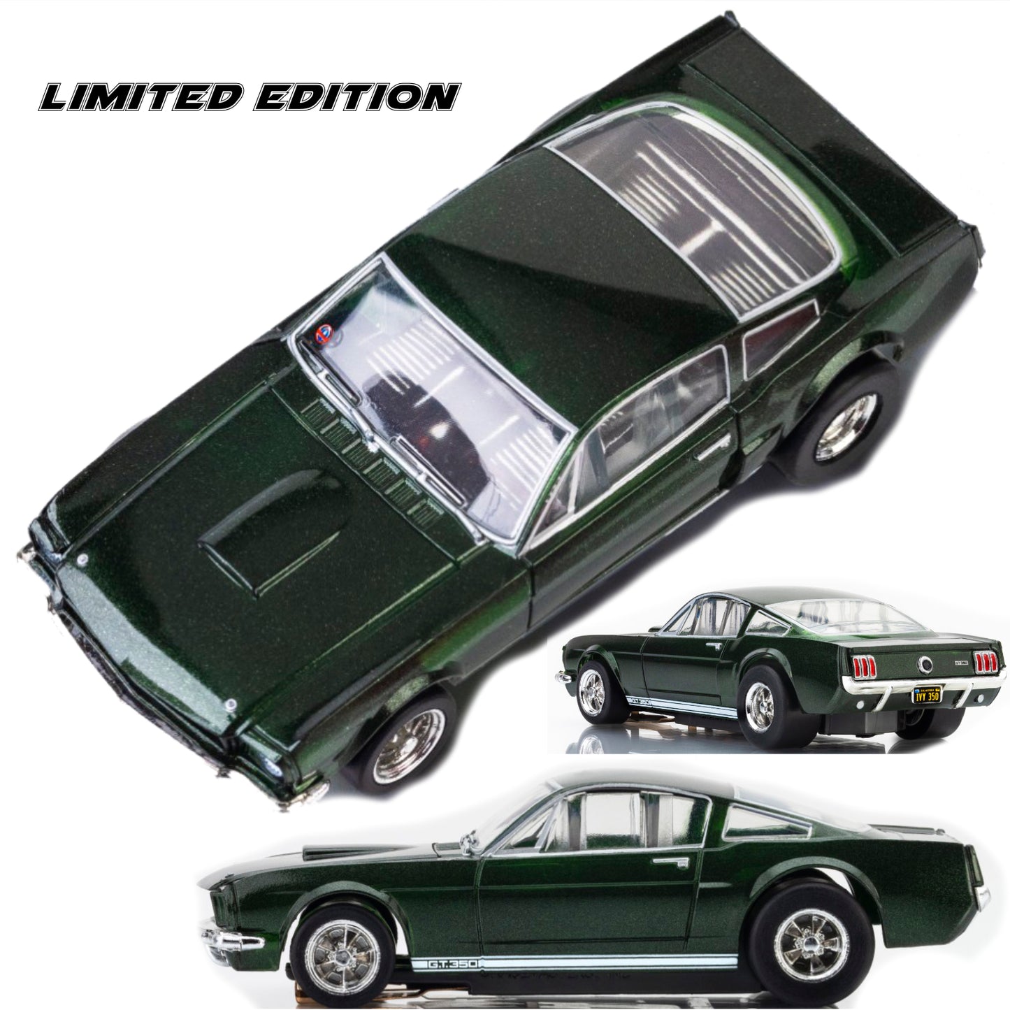 AFX 22151 1966 Shelby GT350R Ive Green Ford Mustang Limited Edition HO Slot Car