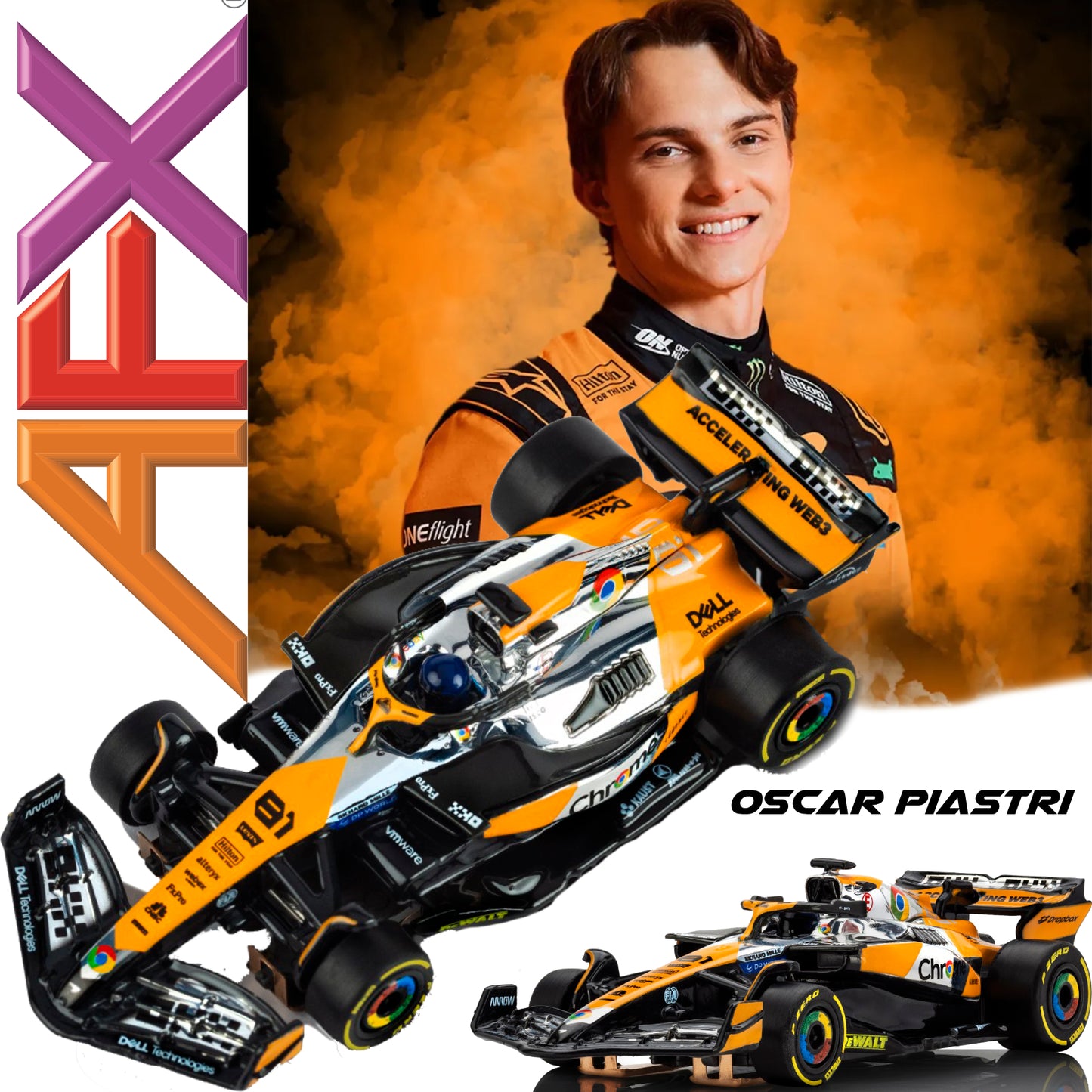 AFX 22158 MCLAREN F1 MCL38 OSCAR PIASTRI 2024 Austin HO Slot Car