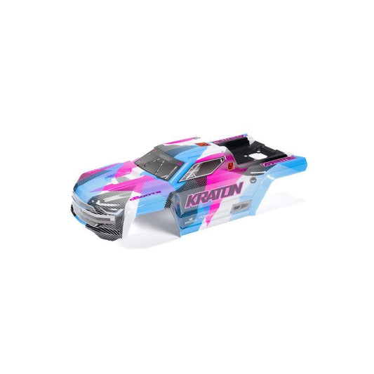 Arrma ARA-1518 1/8 Painted Body with Decals, Blue/Pink: KRATON 6S BLX V6.