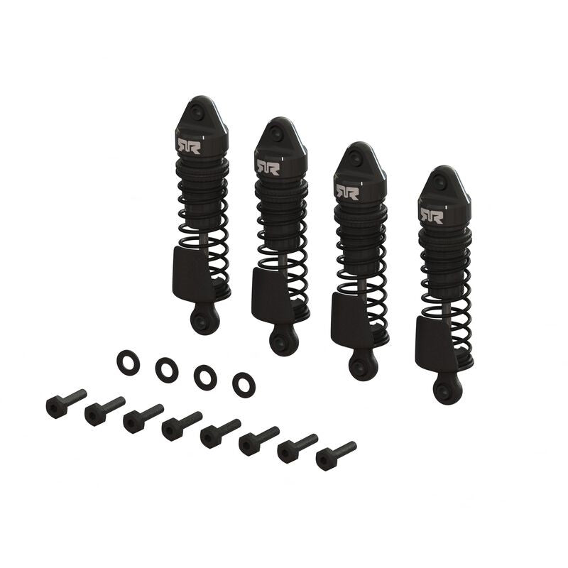ARRMA - ARA-1567 Aluminum Shock Set, 58mm Length, 1000 cSt Oil (4), Black: GROM