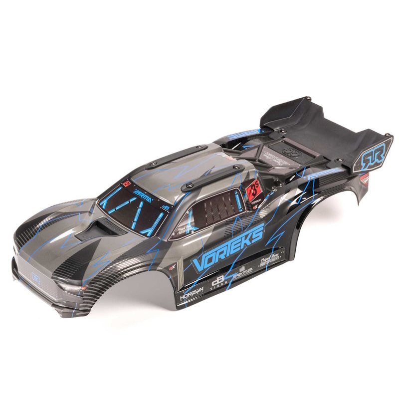 ARRMA VORTEKS 2WD Painted Body Blue Black Hidden Mount 1/10 ARA-2579