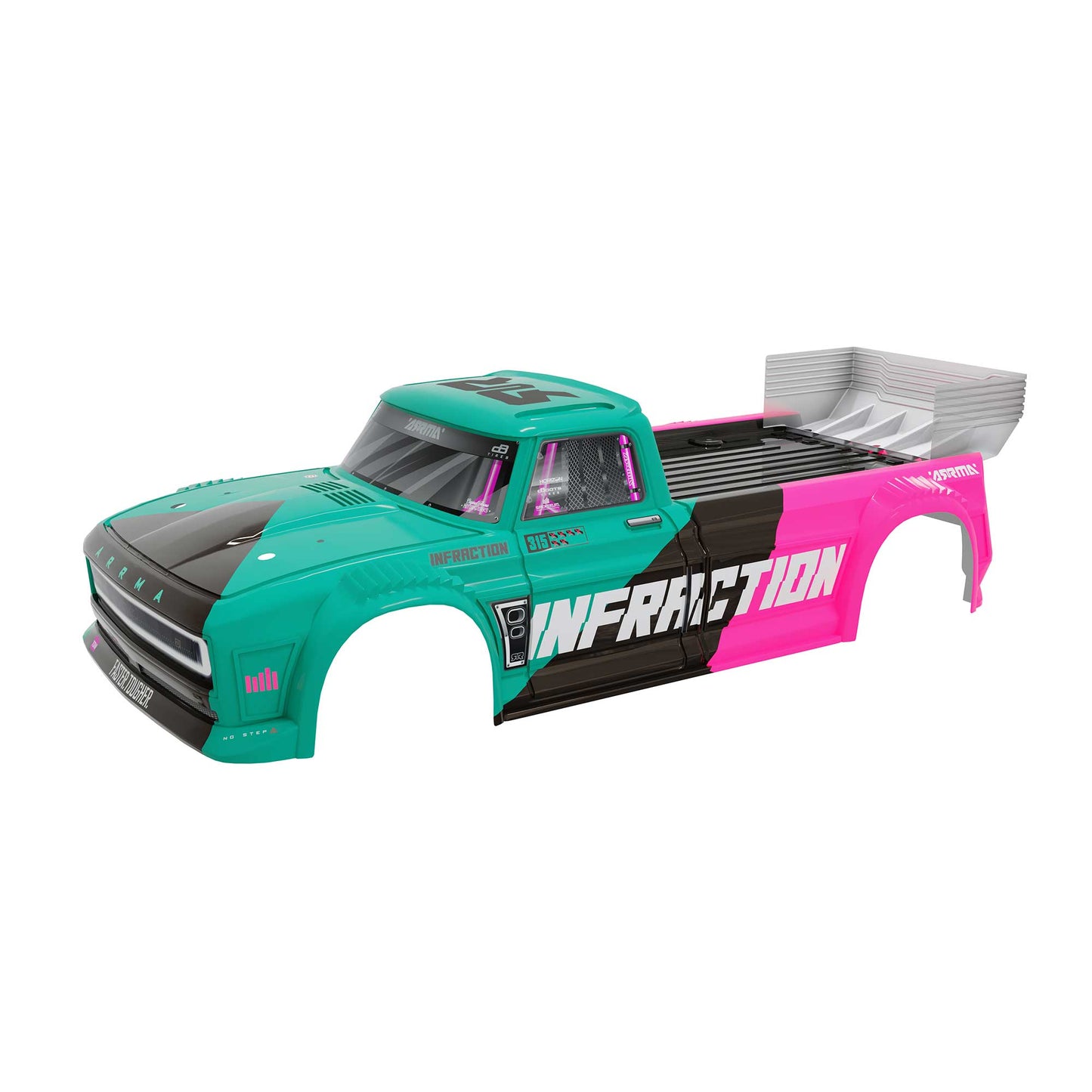 ARRMA ARA-2649 Infraction Painted Body Teal Pink