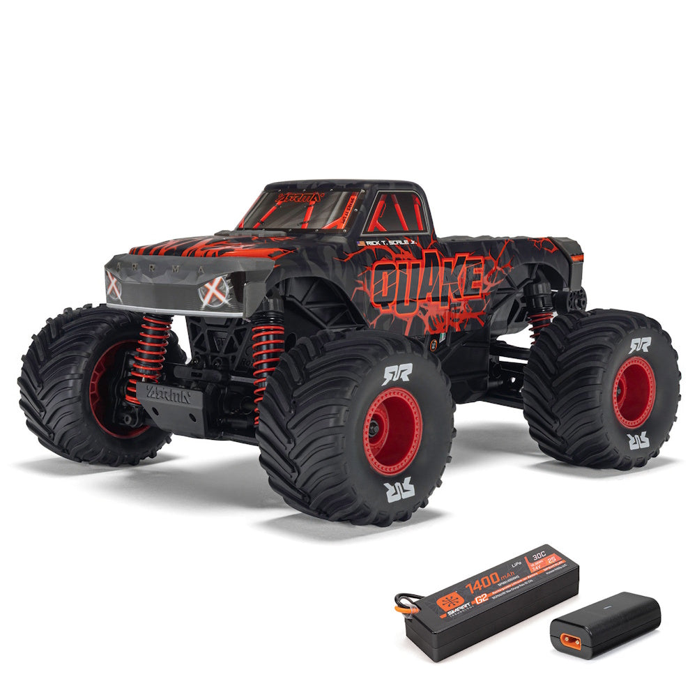 ARRMA 2137T1 [RED] Quake Grom 4x4 1/16 Scale RTR Brushed Monster Truck