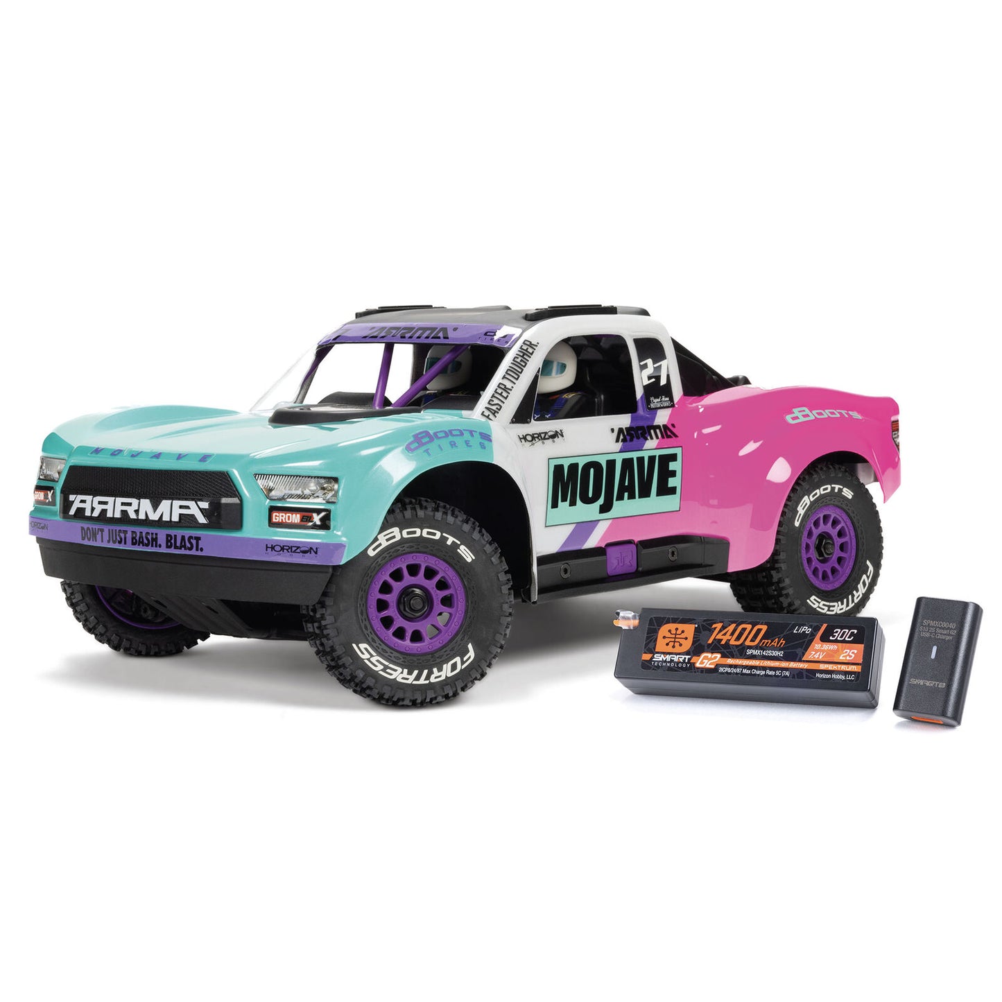 ARRMA 1/16 Mojave Grom 223S DSC 4X4 RTR Brushless Desert Truck w/ Battery & Charger.
