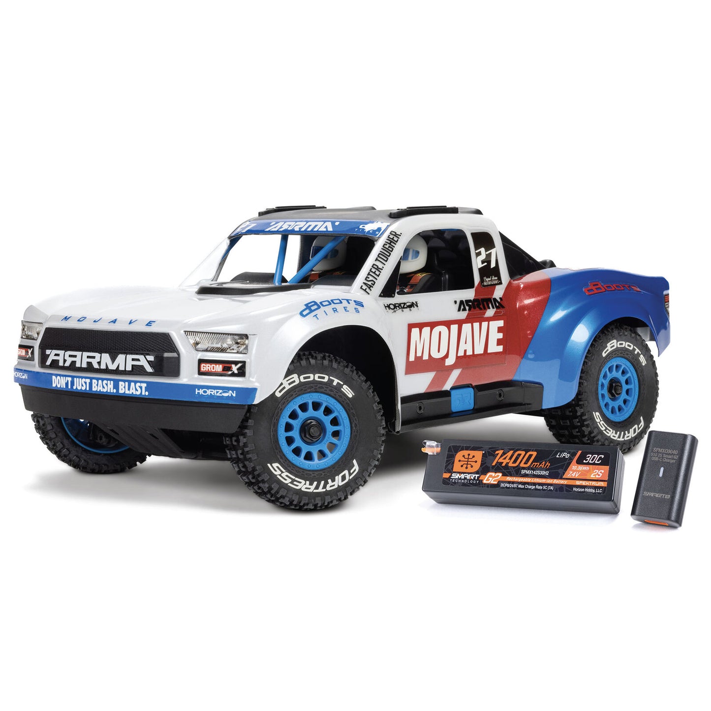ARRMA 1/16 Mojave Grom 223S DSC 4X4 RTR Brushless Desert Truck w/ Battery & Charger.