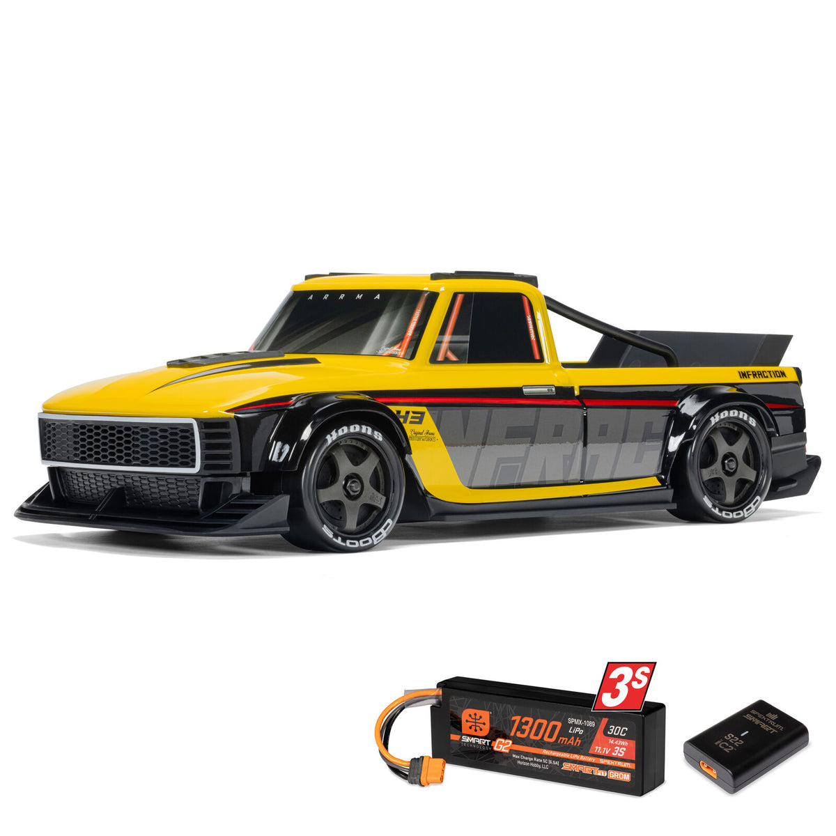 ARRMA ARA2315ST2 Infraction Grom 3S BLX 1/12 4X4 RTR w/ Battery & Charger