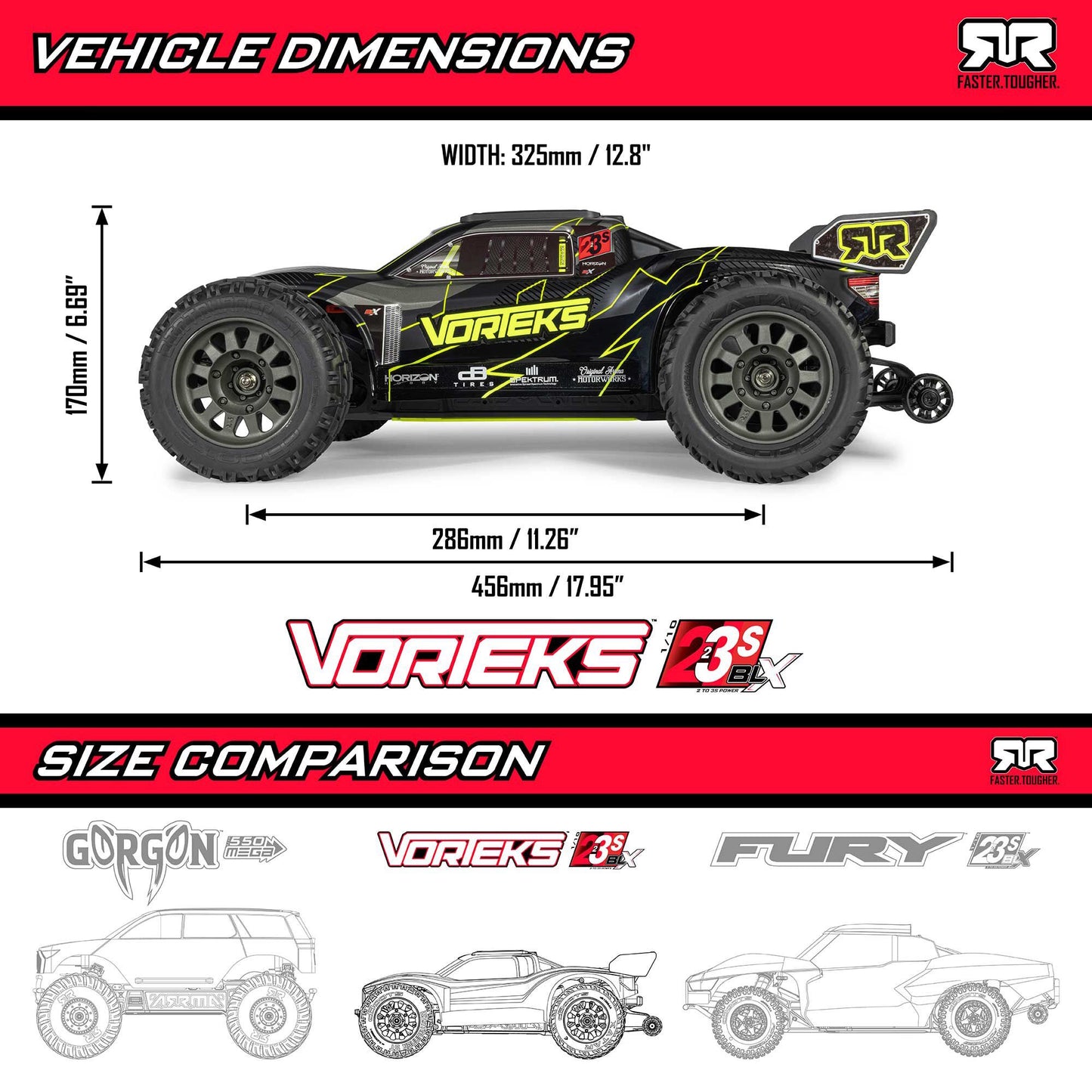 ARRMA ARA3505T3 VORTEKS 223S BLX 1/10 2WD Brushless RTR Stadium Truck Pink
