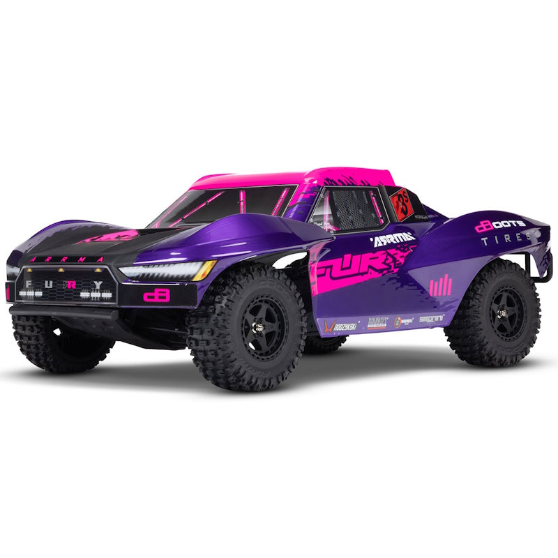 Arrma ARA3521T3 1/10 FURY 223S DSC 2WD RTR Brushless Short Course Truck, Purple
