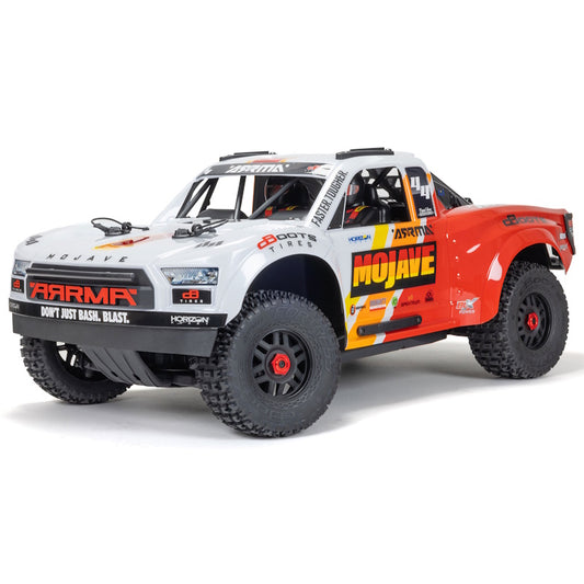 ARRMA 1/8 MOJAVE 4S BLX 4X4 Brushless Desert Truck RTR White/Red