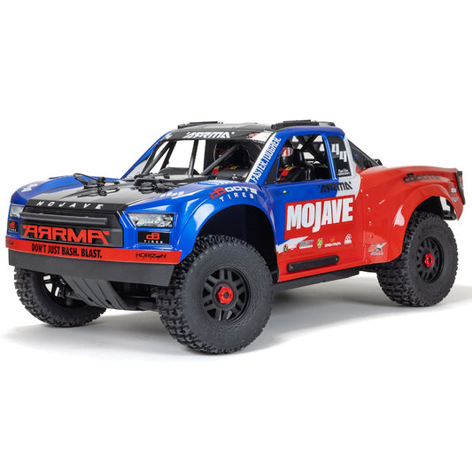 ARRMA ARA4404T2 1/8 Mojave 4S BLX 4X4 RTR Brushless Desert Truck Blue/Red.
