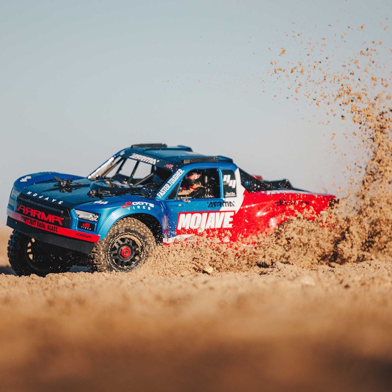 ARRMA ARA4404T2 1/8 Mojave 4S BLX 4X4 RTR Brushless Desert Truck Blue/Red.