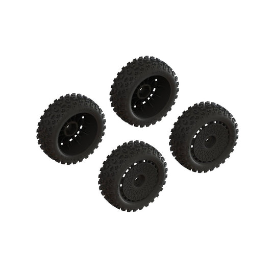ARRMA ARA550114 dBoots '2-HO' Tire Set Glued Black 2 Pairs.