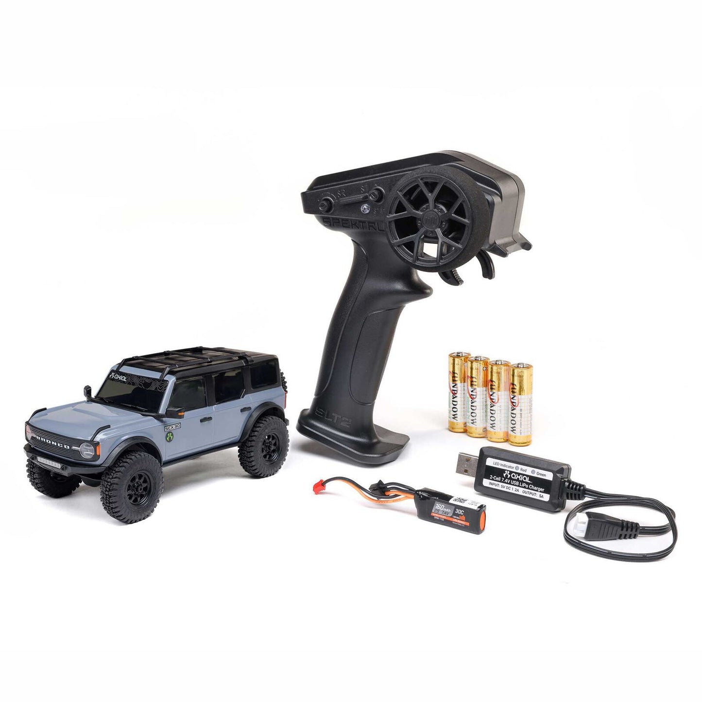 Axial 1/30 SCX30 Ford Bronco 4X4 RTR Brushed Rock Crawler w/ Battery & Charger.