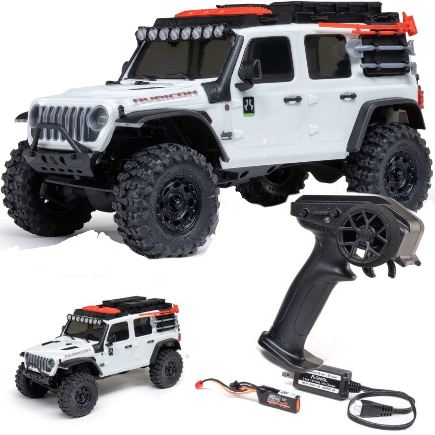 Axial 2261T2 WHITE SCX30 Jeep Wrangler JLU 1/30 4WD Mini Crawler w/2.4GHz Radio