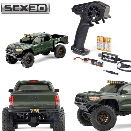 Axial SCX30 Toyota Tacoma TRD Pro 1/30 RTR 4WD Brushed Rock Crawler Green