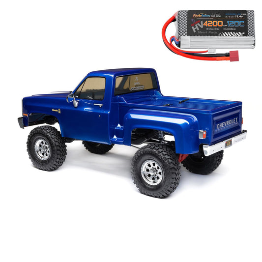 Axial SCX10 III Base Camp 1982 Chevrolet K10 4X4 Rock Crawler Blue w 3S Lipo Battery