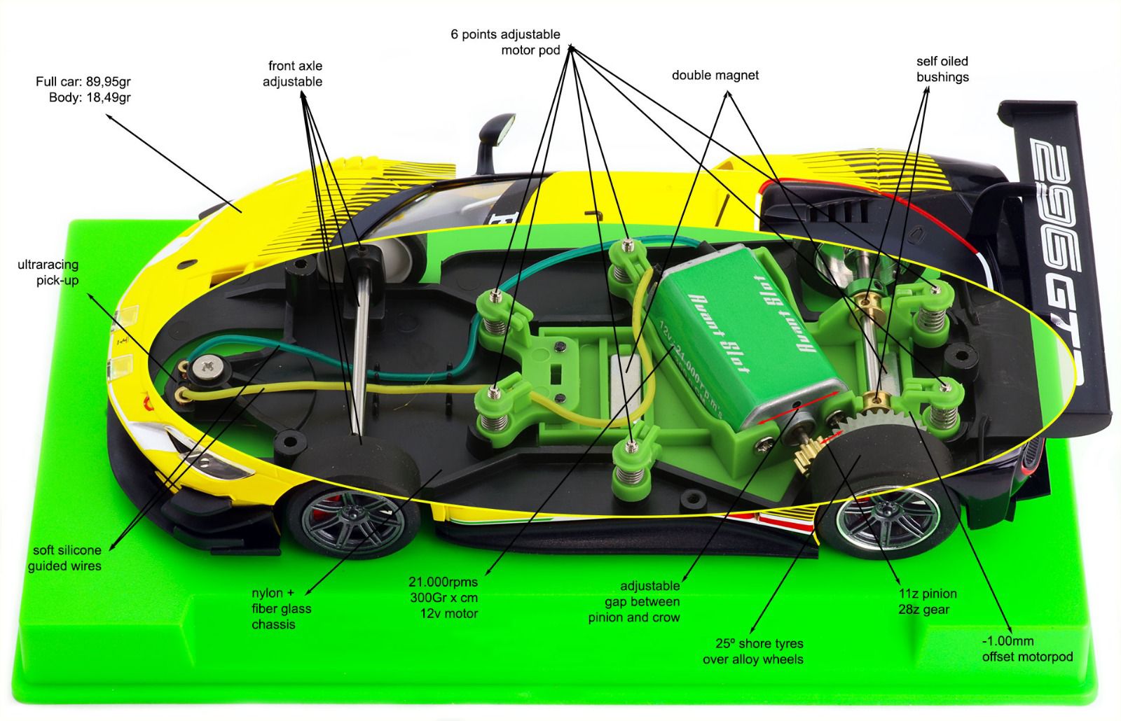 Avant Slot 52301 Ferrari 296 GT3 Presentation Red 1/32 Slot Car