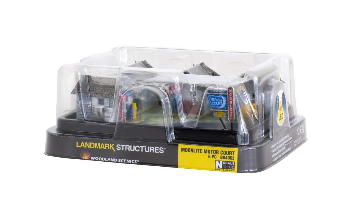 Woodland Scenics BR4963 N Scale Built and Ready Moonlite Motor Court Structure