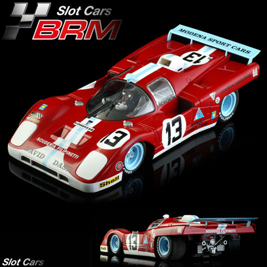 BRM Ferrari 512M Can-Am Riverside 1972 1/24 Slot Car BRM210 Scuderia Filipinetti