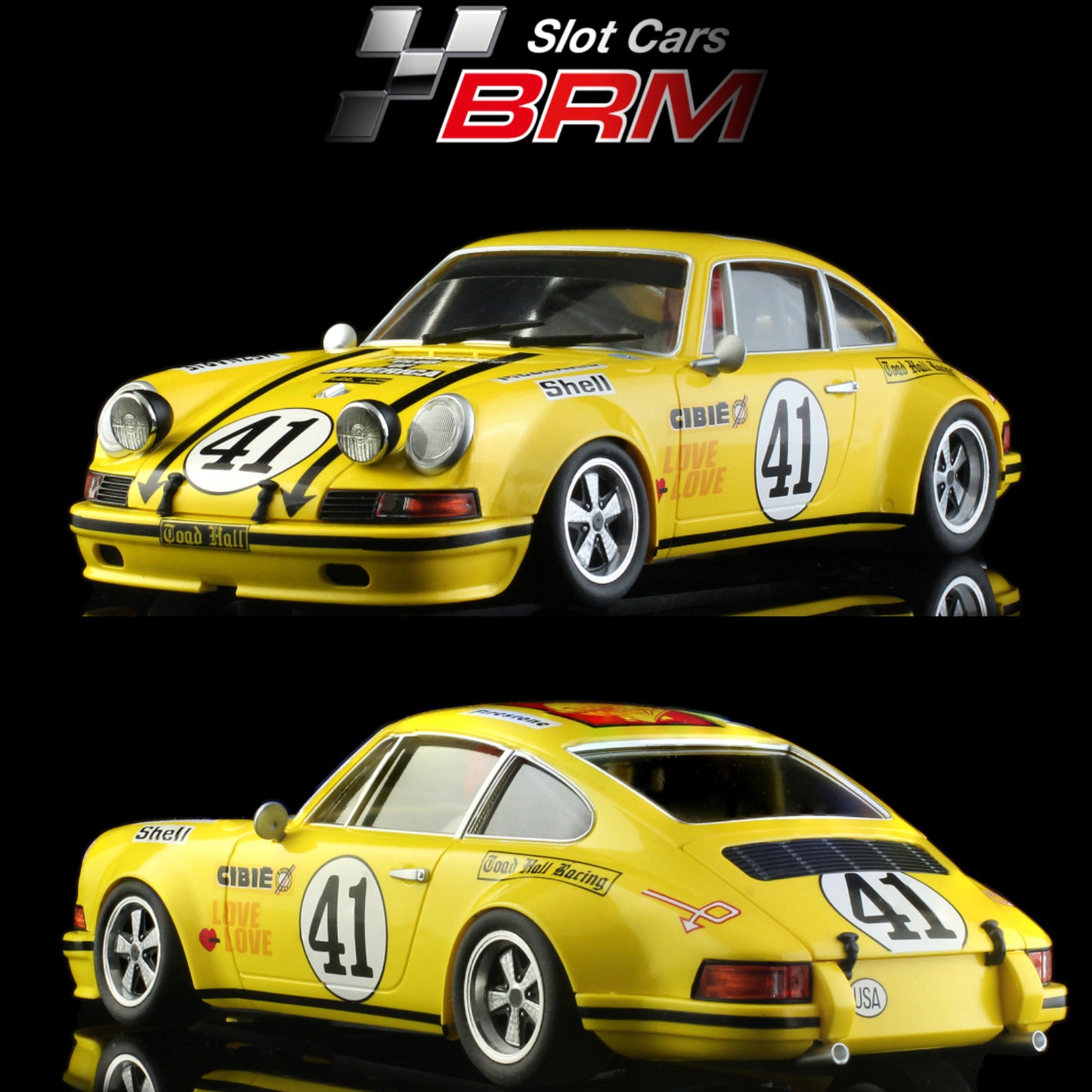 BRM Porsche 911 RSR Toad Hall Racing '72 Le Mans GTS Winner 1/24 Slot Car BRM212