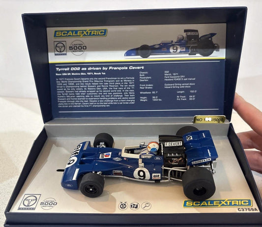Scalextric C3759A Tyrrell 002 Francois Cevert 1971 USA Grand Prix 1/32 Slot Car SCX.