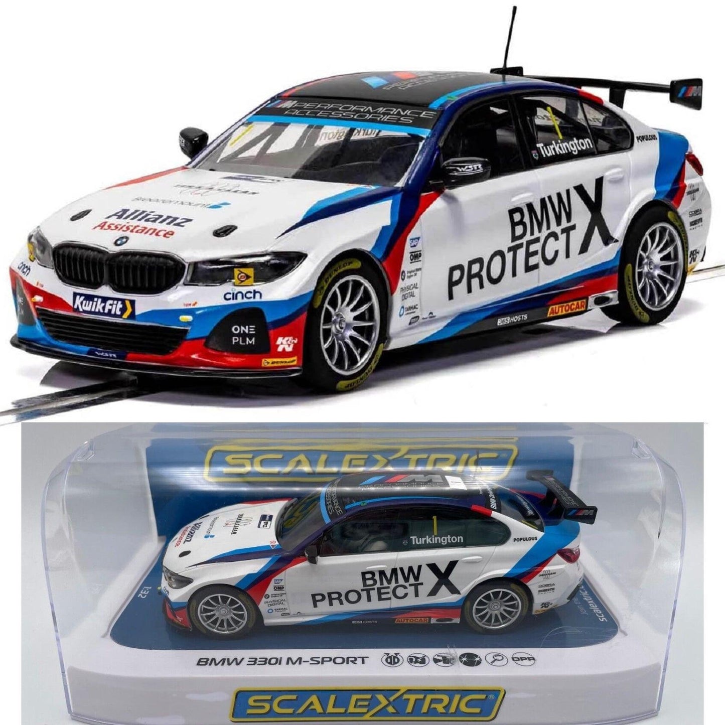 Scalextric C4188 BMW 330I M-Sport BTCC 2019 Colin Turkington 1/32 Slot Car.