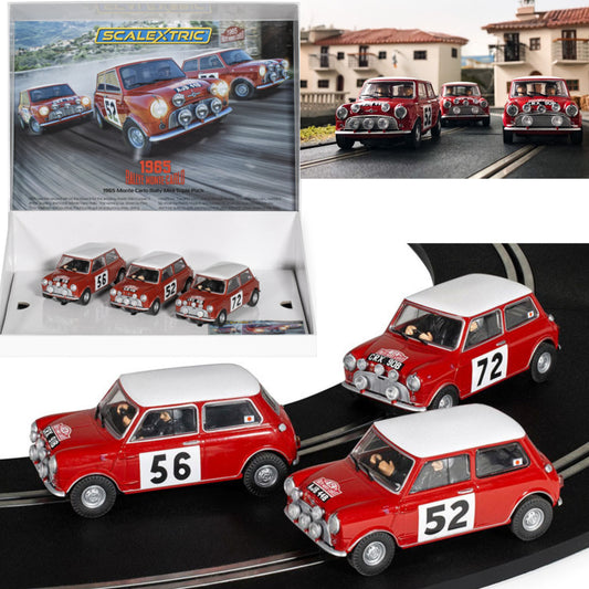 Scalextric C4488A 1965 Monte Carlo Rally Mini Triple Pack 1/32 Slot Car