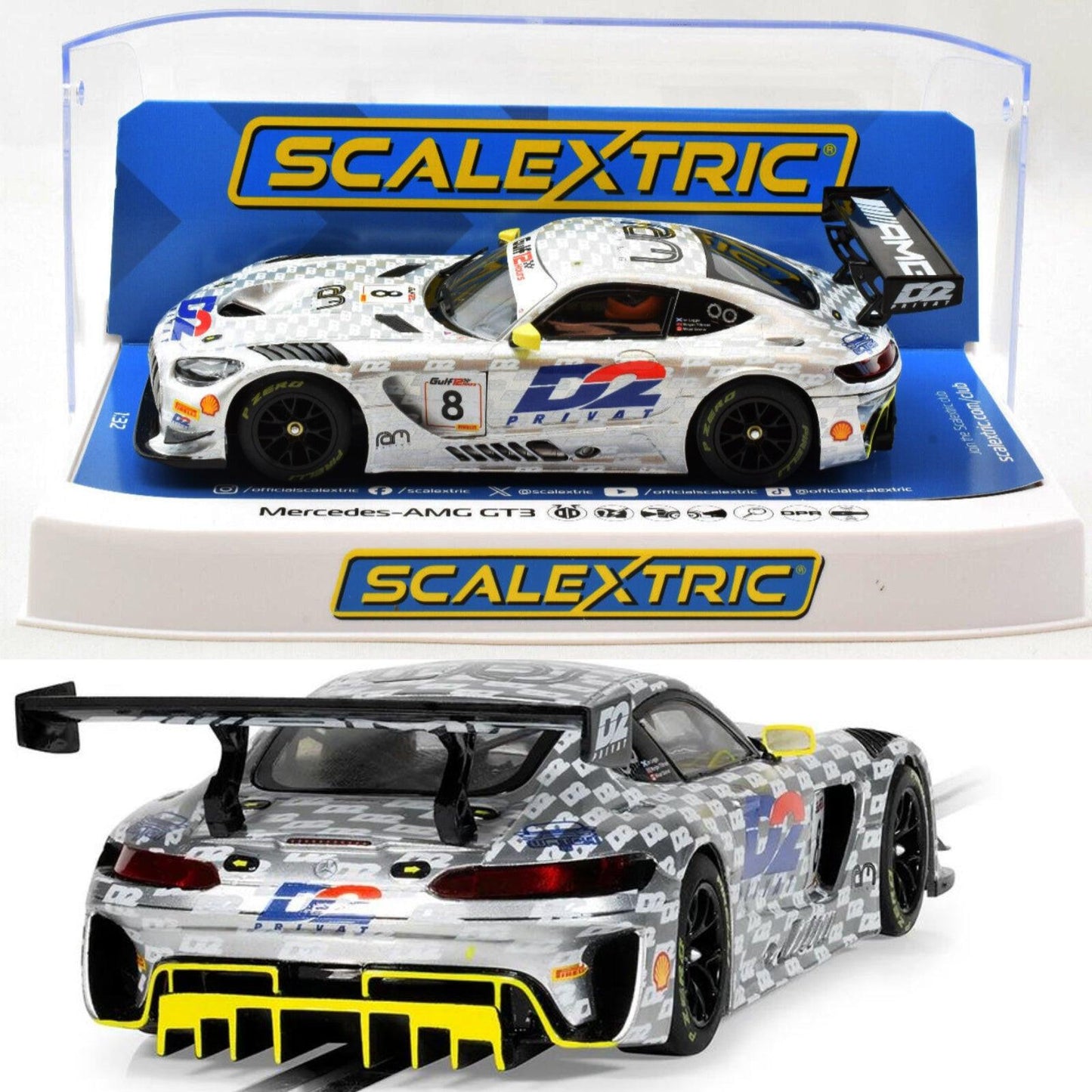 Scalextric C4496 Mercedes AMG GT3 RAM Racing D2 1/32 Slot Car DPR