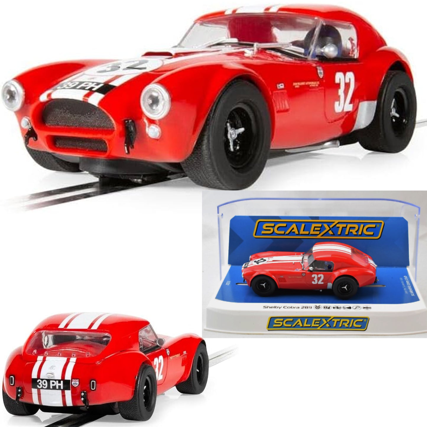 Scalextric C4528 Shelby Cobra 289 Red 39PH 1/32 Slot Car.