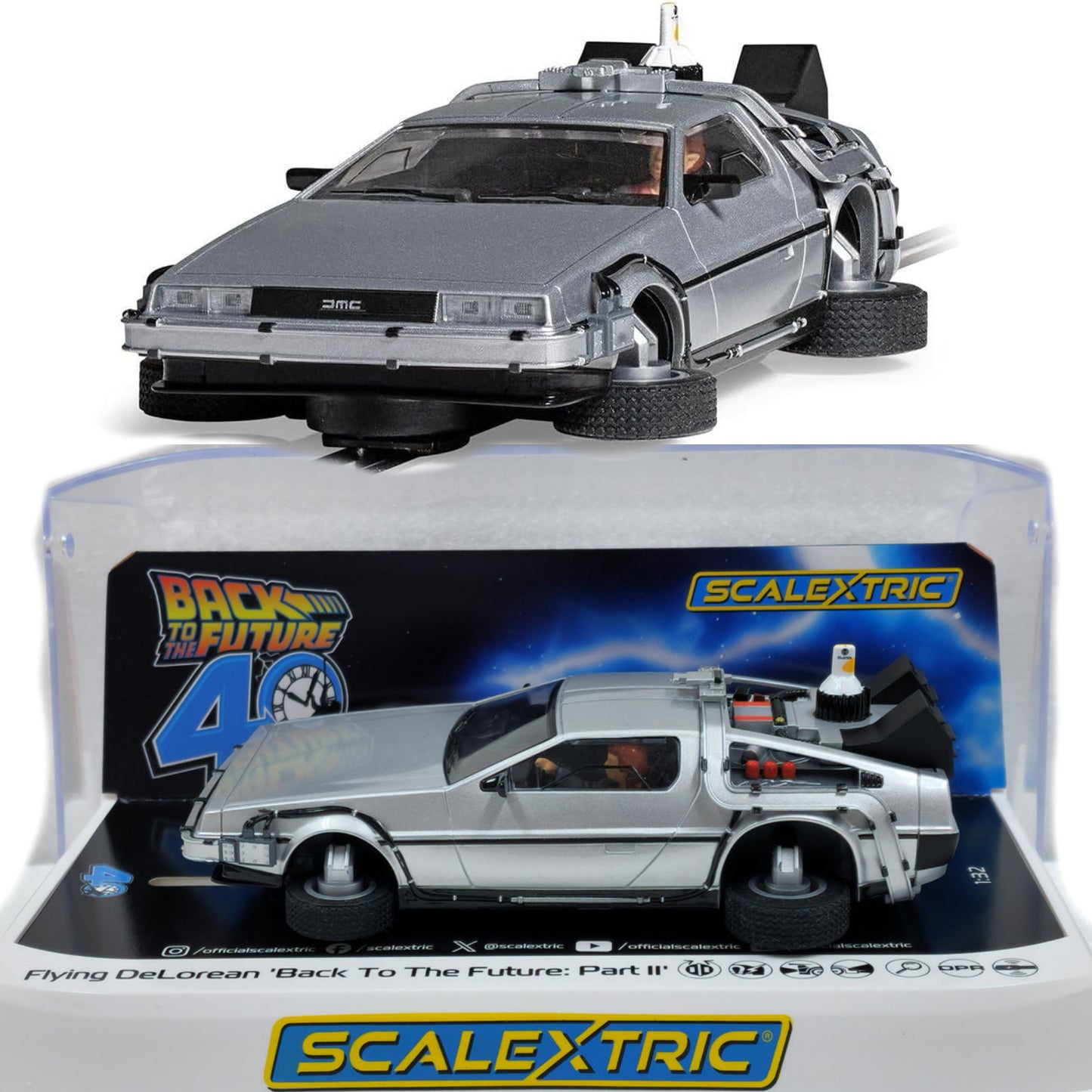 Scalextric C4541 Back To The Future 2 Flying Time Machine 1/32 Slot Car