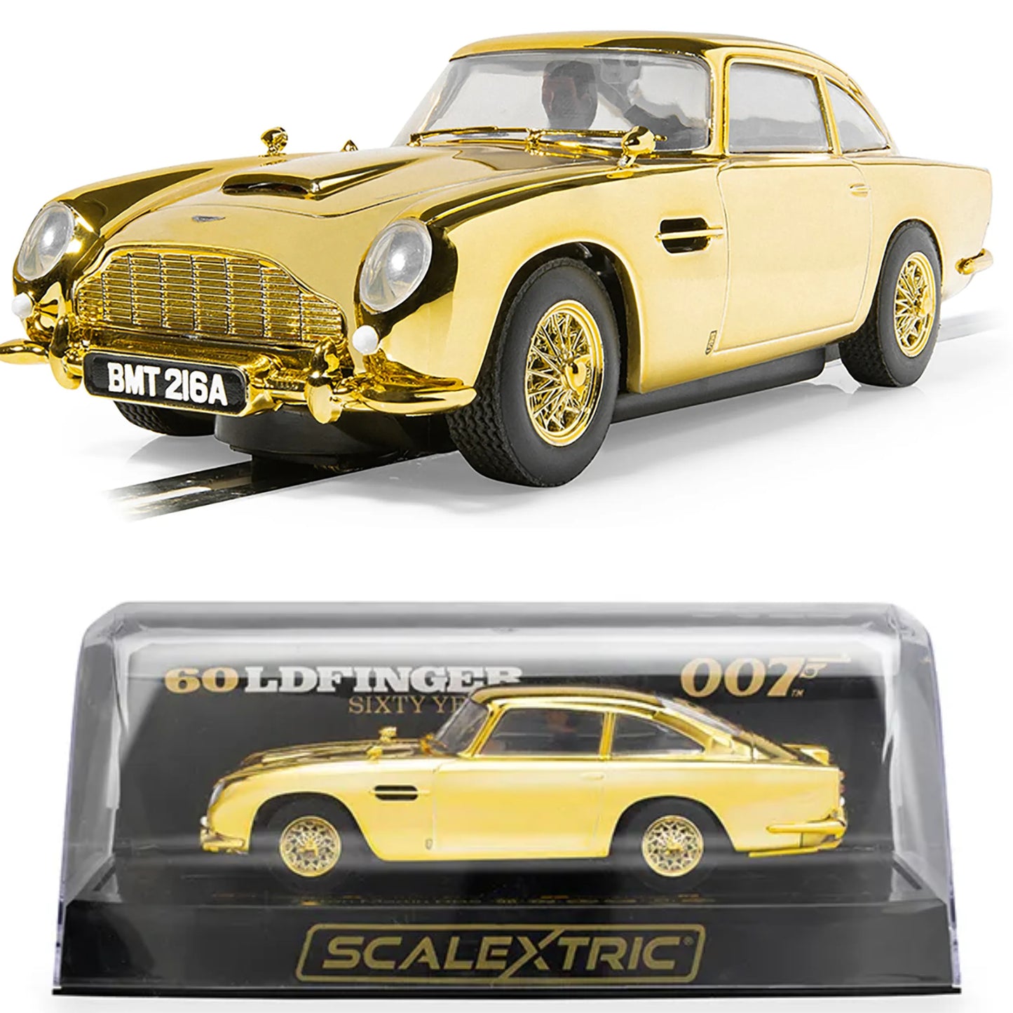 Scalextric C4550 James Bond Aston Martin DB5 Goldfinger 60th Gold 1/32 Slot Car