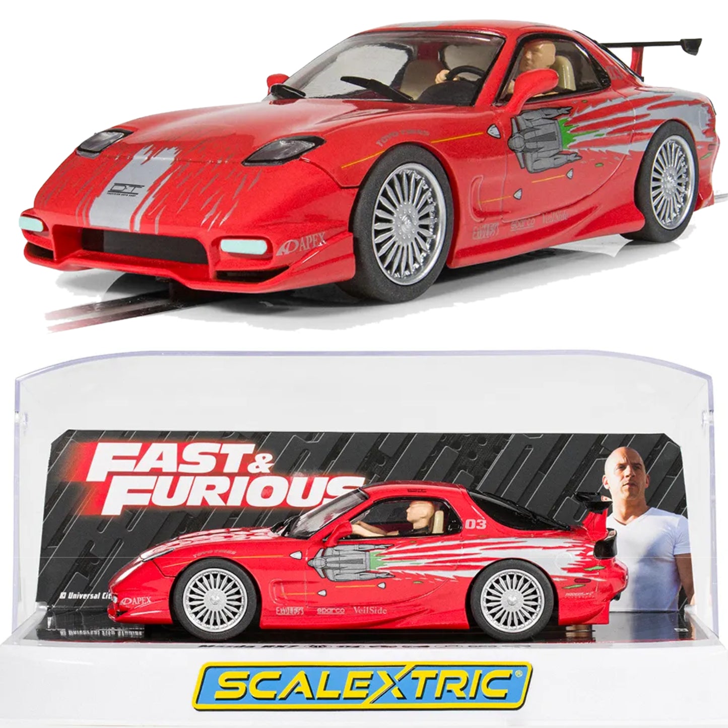 Scalextric C4592 Mazda RX7 Dom Toretto Fast And Furious 1/32 Slot Car DPR