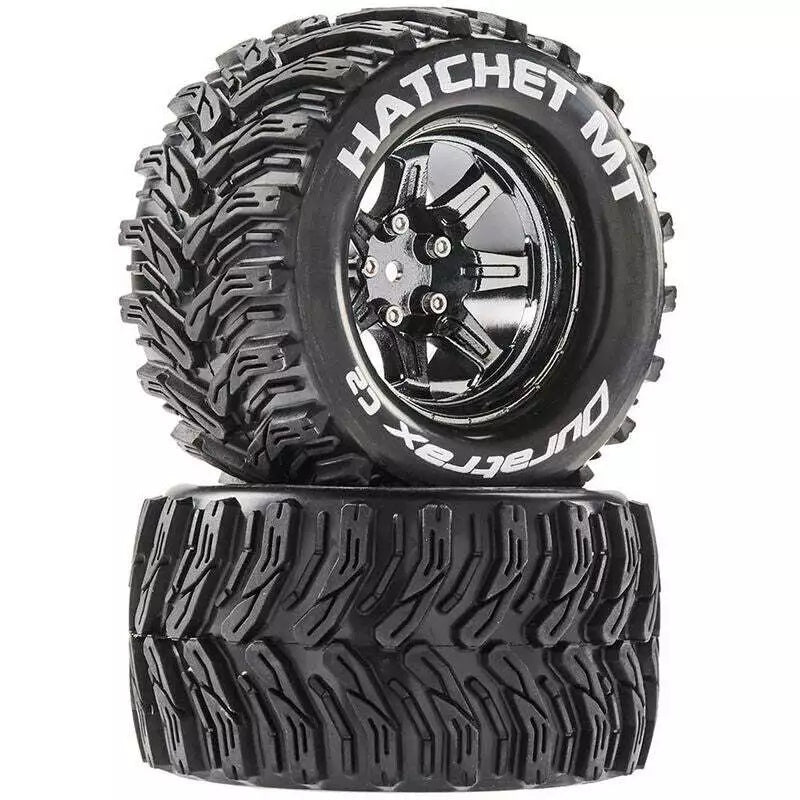 Duratrax DTXC5274 Lockup SC Mounted Soft Black 17mm Hex Pair