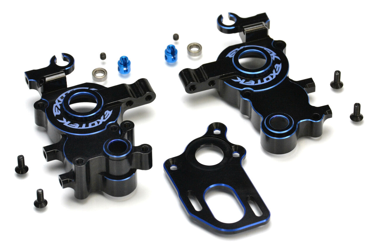 Exotek 2094 Associated B6 Alloy Drag Gearbox Set w/ Motor Plate and Sway Bar Mounts