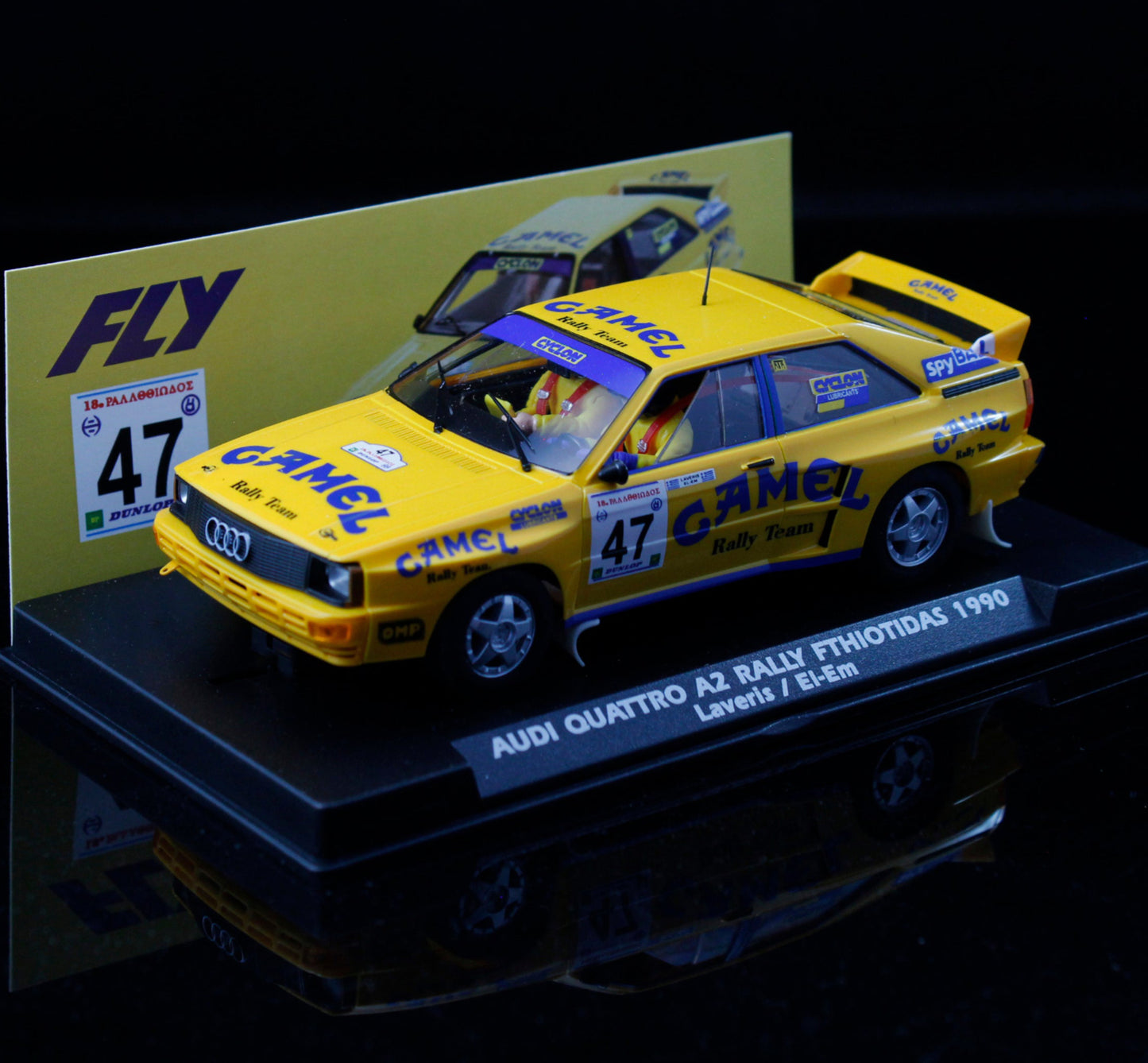 Fly A2098 Audi Quattro A2 Camel '90 Rally Fthiotidas Winner 1/32 Slot Car