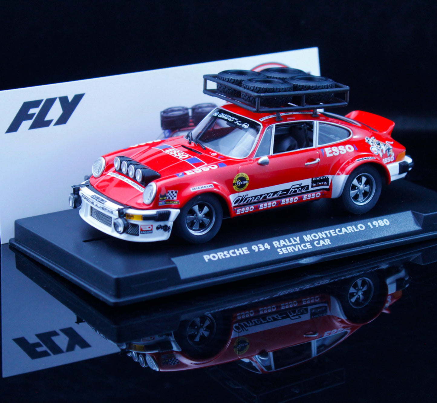 Fly A2111 Porsche 911 SC Esso Monte Carlo Rally 1980 WRC 1/32 Slot Car.