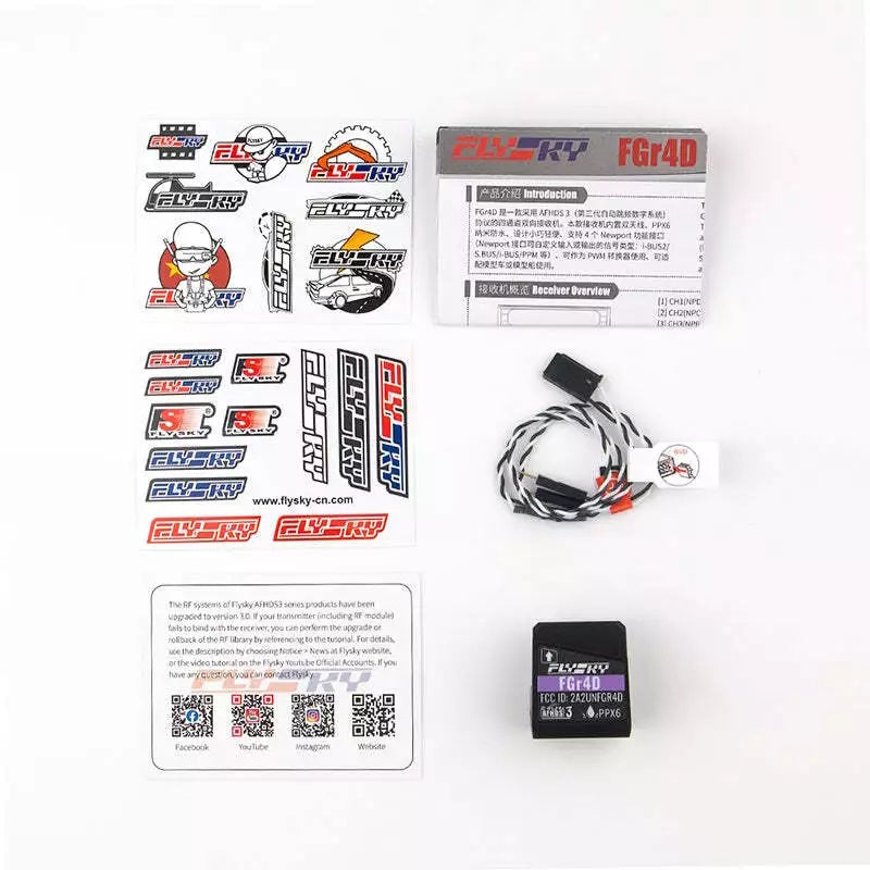 Flysky FGr4D 2.4G 4CH AFHDS 3 [Waterproof PPX6] Receiver Dual Antenna