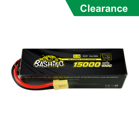 Gens Ace Bashing Pro 3s LiPo Battery Pack 100C 11.1V 15000mAh w/EC5 Connector
