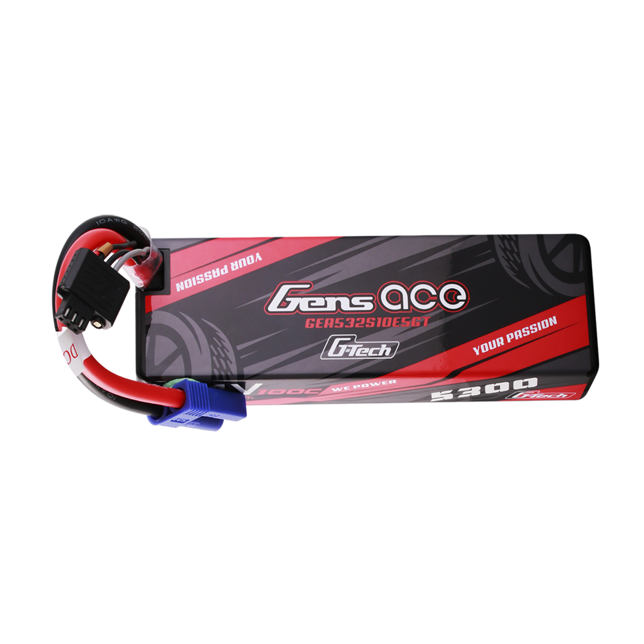 Gens Ace 2S 100C G-Tech Hardcase LiPo Battery Pack 7.4V/5300mAh w/EC5 Connector